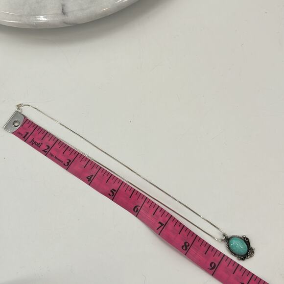 Amazonite Navajo Dine made sterling silver necklace - Picture 6 of 6